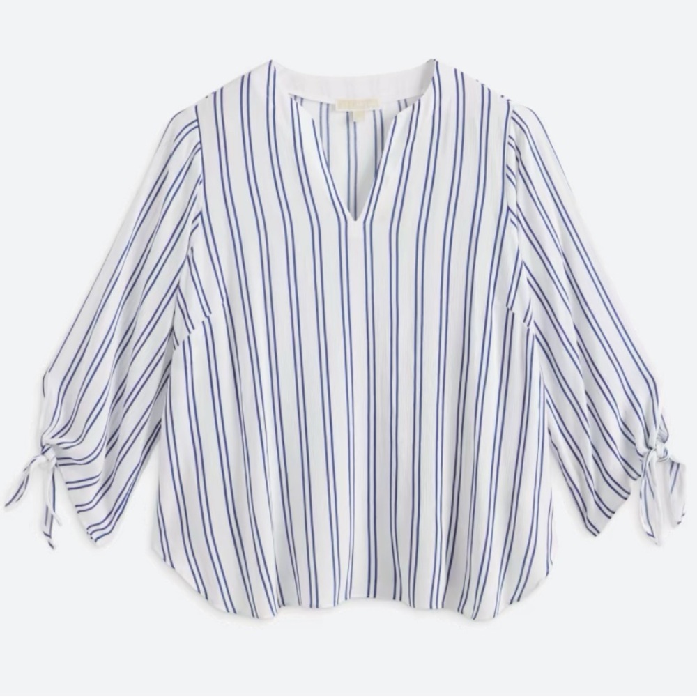 Michael Kors Nava Tie Detail Textured Top